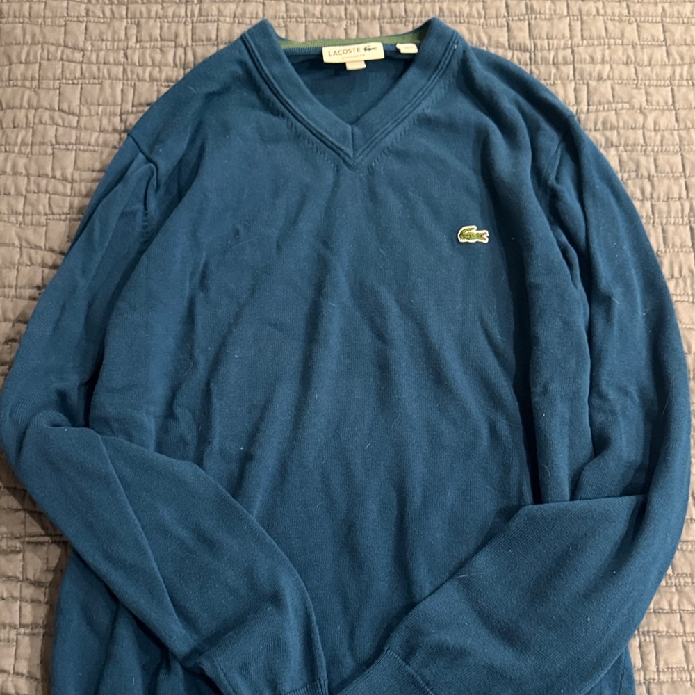 Lacoste Men's Deep Blue V-Neck Sweater
